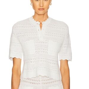 HELSA Kaitltn Scalloped Top in Ivory